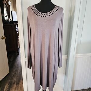 Charlie Paige Gray Long Sleeve Tunic